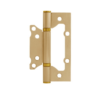 Петля накладная бабочка Isparus 800-5'' 125х74х2,6мм б/колпачка сатинированное золото (2шт) Нора-М 