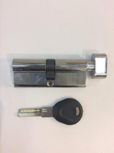 Механизм цилиндровый"Евровертушка" 90мм (40х50х12мм) 5 ключей ключ-вертушка хром(CP)