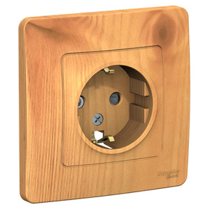 Розетка 1-м СП Blanca с/з со/ш ясень BLNRS001115