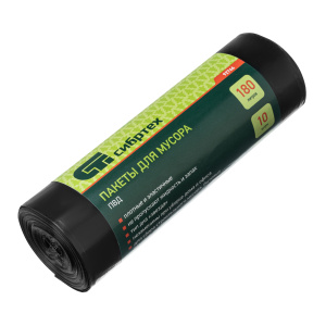 Пакеты для мусора 180л*10шт ПВД короткий ролик Сибртех 92746