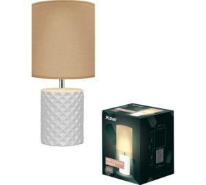 Светильник настольный с абажуром Squama Е14 40Вт белый/кофейный фарфор 52705