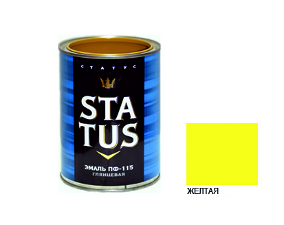 Эмаль ПФ-115 желтая (0,8кг) STATUS Радуга