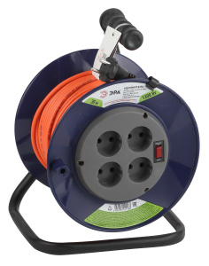 Удлинитель сил. 4гн*30м ПВС 2х0,75 на катушке б/з ЭРА Б0043048 / Б0059780