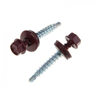 Саморез кров. 4,8х35 RAL8017 т-коричневый (60шт)