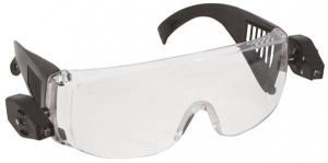 Очки защитные с дужками прозрачные с LED