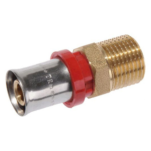 Соединение пресс 16*1/2" с нар.рез. красн.кольцо TRm02001