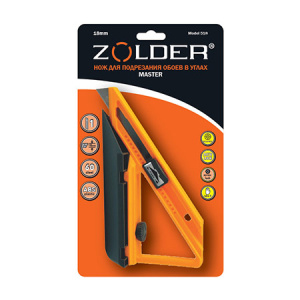 Нож ZOLDER Master д/обоев с сегмен. лезвием 18мм(1лезвие) слайдер 518