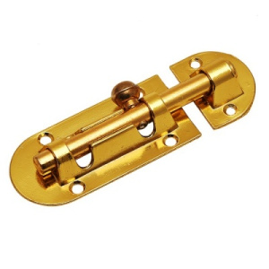 Шпингалет накладной Trodos 01.02.01 80мм золото  205051