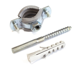 Хомут сантехн. 1/2" 20-24 мм с винтом М8 и дюбелем (5шт) 340811