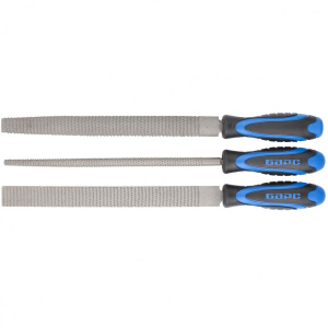 Набор напильников 200мм двухкомпонентная рукоятка (3шт) Барс 15852