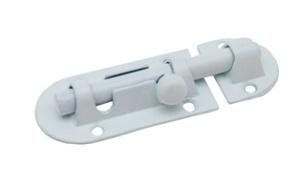 Шпингалет накладной Trodos 01.02.03 80мм белый  205053