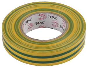 Изолента ПВХ 15мм*10м желто-зеленая ЭРА С0036559
