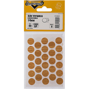 Заглушка самоклеящаяся EIement 14мм светлый дуб (50шт)