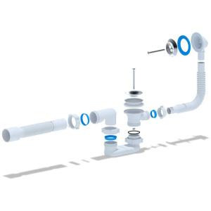 Обвязка ANI д/ванны "Варяг"1 1/2"*40 вып. и пер. плоск. с гиб. труб 50 С6055 / 32434