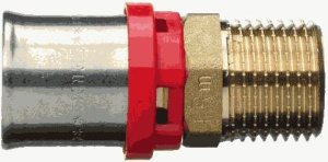 Соединение пресс 20*1/2"с нар.рез. красн.кольцо TRm02012