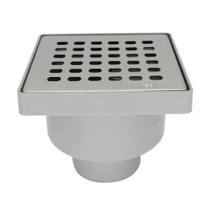 Трап 100*100/50мм квадр.вертик.нерж.решетка ST2110-50-MR