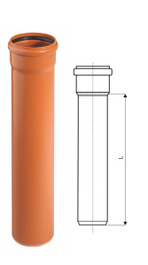 Труба канализационная наружная Ostendorf 110х1000мм SN4 98682