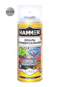 Эмаль аэроз. универ. серая глянцевая Hammer RAL 7040 (520мл)