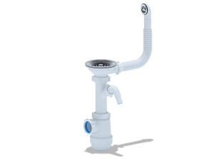 Сифон АНИ Грот 3.1/2"*40 д/мойки с отводом д/стир.машины круглым гибким переливом А1042S