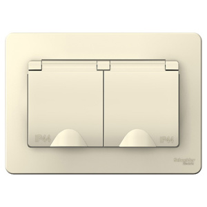 Розетка 2-м СП Blanca IP44 с/з со/ш молочная BLNRS441122