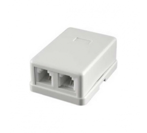 Розетка TV 2-м ОП Rexant RJ11 белая 03-0002