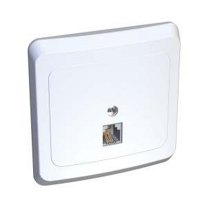 Розетка телеф. 1-м ОП Этюд белая TELС-001В