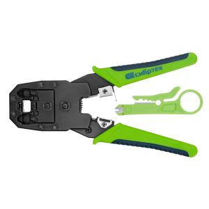 Клещи для обжима телефонных и компьютерных клемм 4Р, 6Р, 8Р функц. обрезания проводов Сибртех 17733