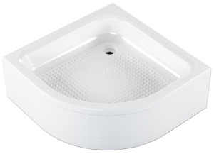 Поддон акриловый Round 80х80х30 высокий, полукруг, белый, слив 50 мм MELODIA 59366