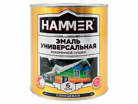 Эмаль унив. уск/суш HAMMER белая (0,9кг)