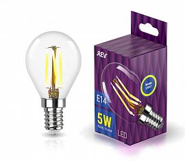 Лампа светодиодная REV 5Вт Е14 G45 2700К прозрачный шар 32357 0