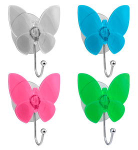 Крючок на присоске "бабочка" 4 цвета б/выбора цвета 27.65 / 59822
