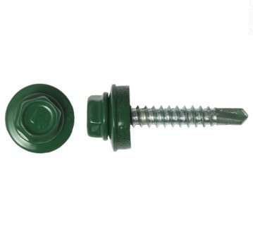Саморез кров. 4,8х35 RAL6005 зелёный мох (250шт)