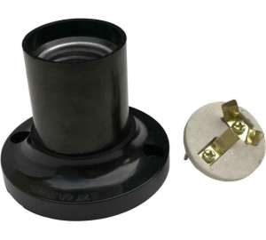 Патрон (КАРБОЛИТ) потолочный Е27 черный прямой 24608 4 REV