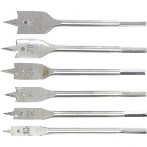 Набор сверл перовых по дереву 10-12-16-18-20-25мм (6шт) Сибртех 704155