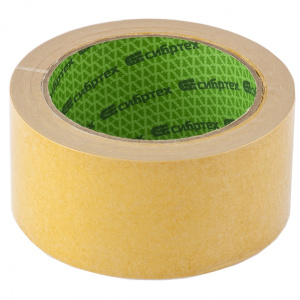 Лента клейкая двусторонняя 50ммх25м на полипропиленовой основе Сибртех 88809