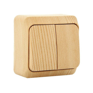 Выключатель 2-кл ОП Этюд сосна BА10-002D