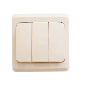 Выключатель 3-кл СП Этюд 10А бежевый BС10-003К