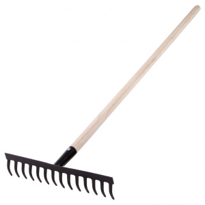 Грабли стальные 1300мм 14 прямых зубьев дер.черенок Сибртех 61742