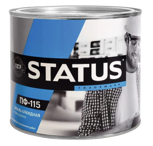 Эмаль ПФ-115 серая (1,8кг) STATUS Радуга