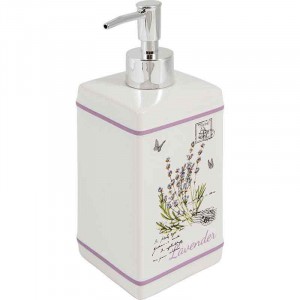 Дозатор д/жидкого мыла Лаванда керамика 4393 Рыжий кот