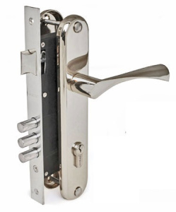 Замок врезной Зубер 3В 8023-85 с ручками хром  015377П