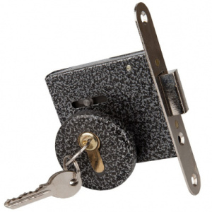 Замок врезной Vrata ЗВ1-2 цилиндровый б/защелки б/ручки серый 210172