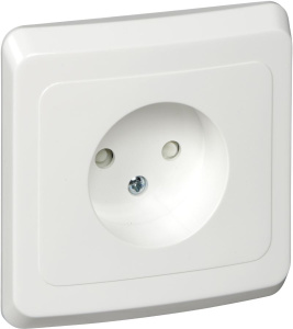 Розетка 1-м СП Этюд б/з со/ш белая РС16-002В