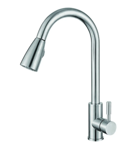 Смеситель для кухни Aqueduc одноручков. выдвиж. излив чёрный нерж. сталь 345328