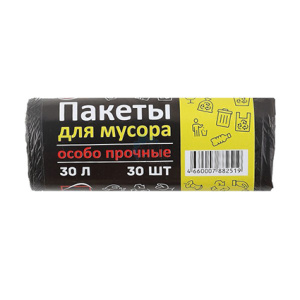 Пакеты мусорные 30л (30шт) рул.особопрочные 8155 / 5142