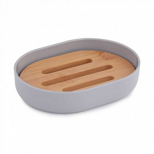 Мыльница с решеткой Альтернатива Бамбук серая 262772