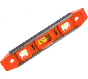 Уровень усиленный 230мм 3 глазка магнитный пласт. Торпедо Sparta 346115 