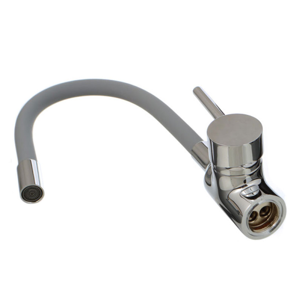 Смеситель д/кухни Ex-Promt Kitchen картридж д.40мм гибкий излив gray Ex125.4-11 лат.(без подвод