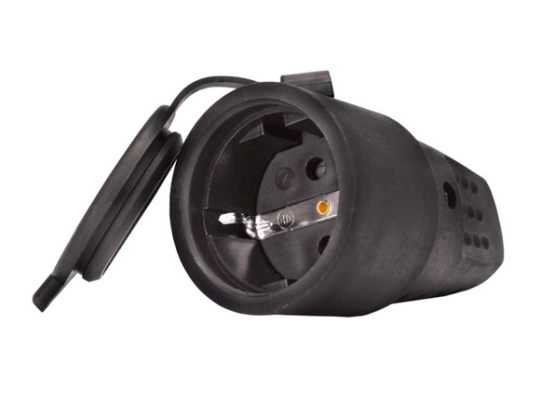 Розетка каб. 16А 2Р+Е каучук ОМЕГА PKR11-016-2-K02