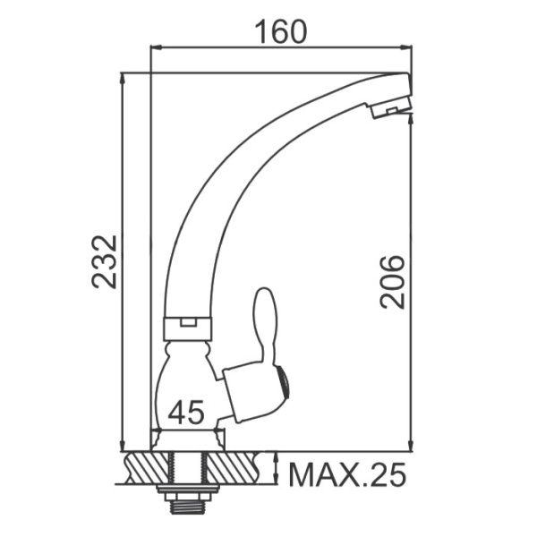 Смеситель LEDEME моно L4196 (65732)